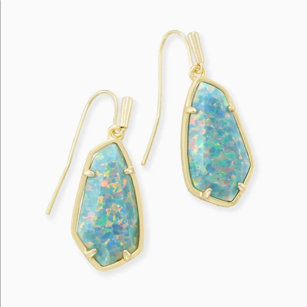 Kendra Scott Camelia Earrings In Aqua Kyocera Opal NWT